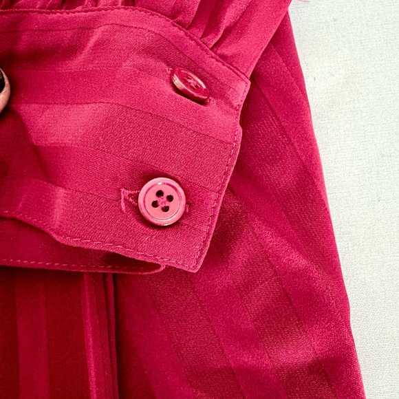 Modcloth Cranberry Mulberry Button-Up Long Sleeve Satiny Blouse - Picture 15 of 17